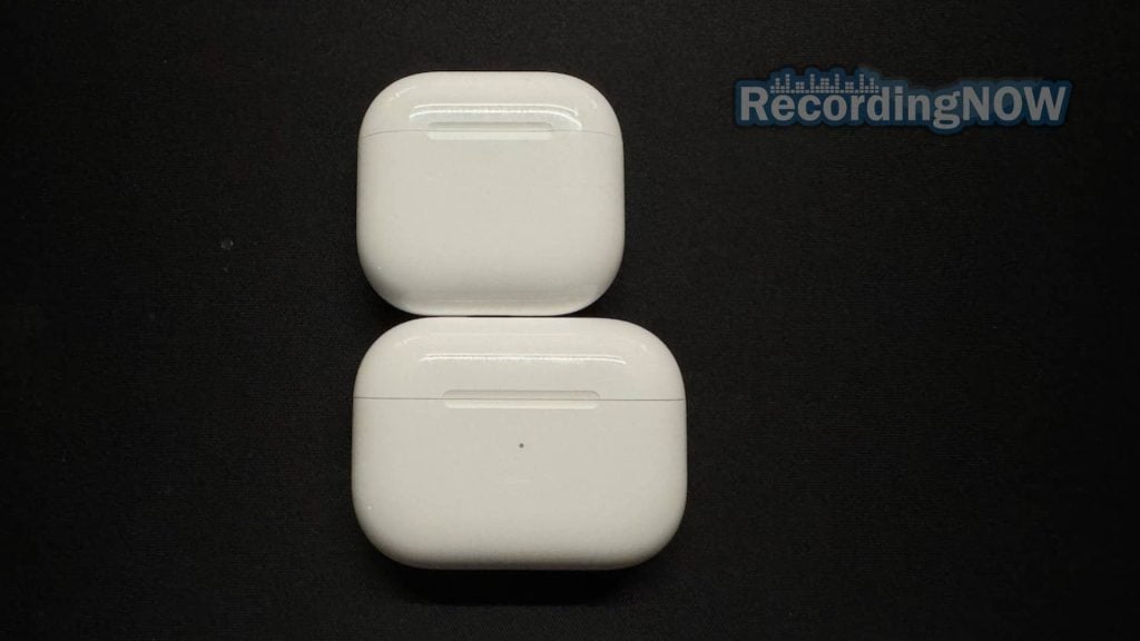 Apple AirPods 4 vs Pro 2 case size compared side by side