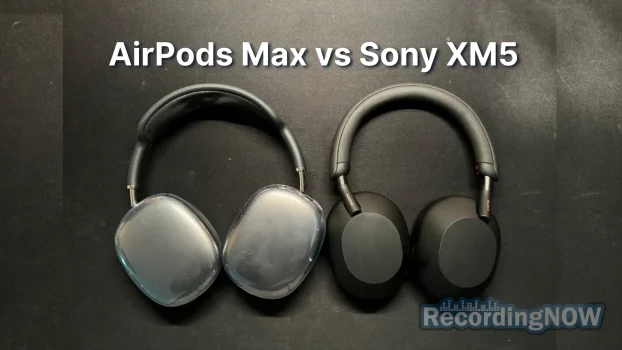 Apple AirPods Max vs Sony WH 1000XM5 side by side on desk