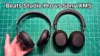 Holding Beats Studio Pro vs Sony WH-1000XM5 side by side in hand