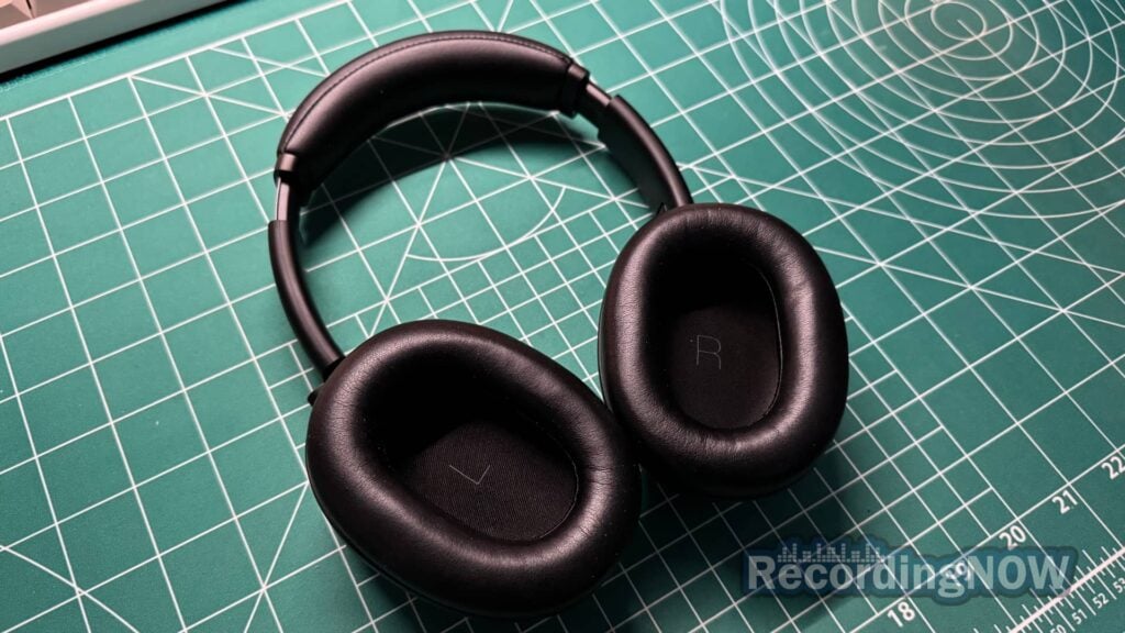 inside leather earcups and headband of JBL Tour One M3