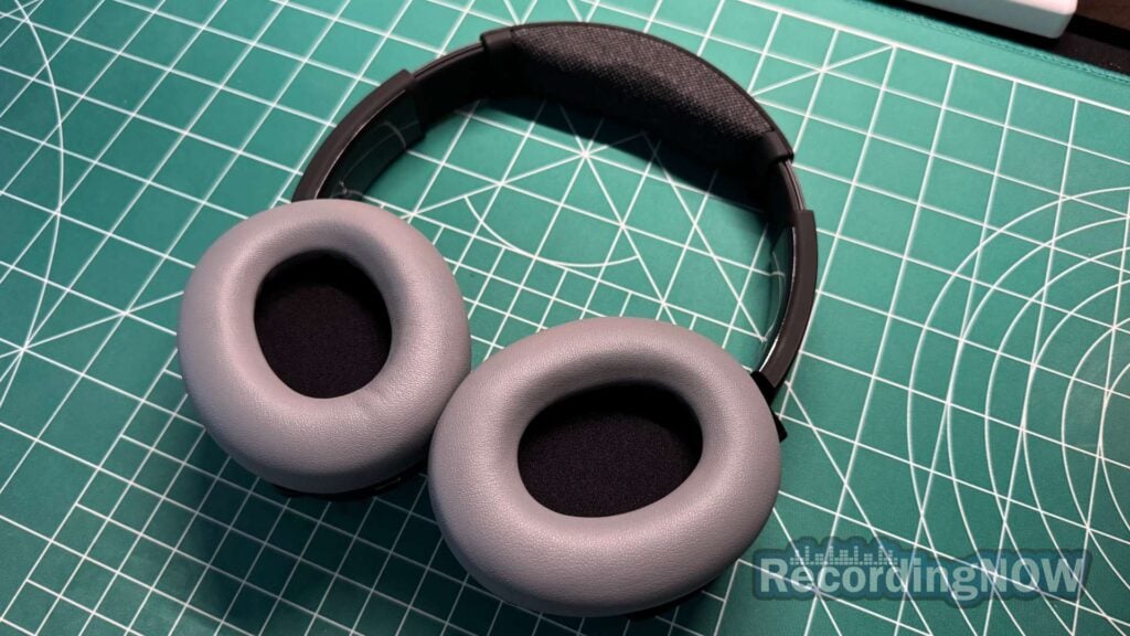 inside earcups of Skullcandy Crusher ANC 2 headphones in black