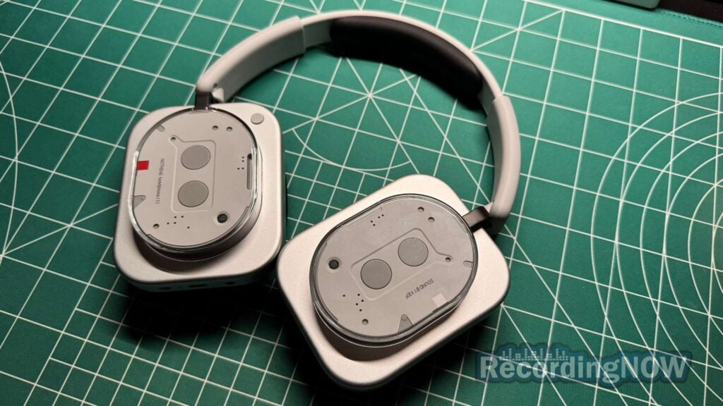 Close up of Nothing Headphone 1 in White on desk