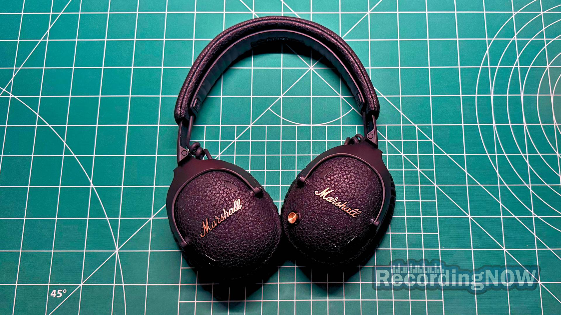 Marshall Monitor III ANC headphones laid flat on desk