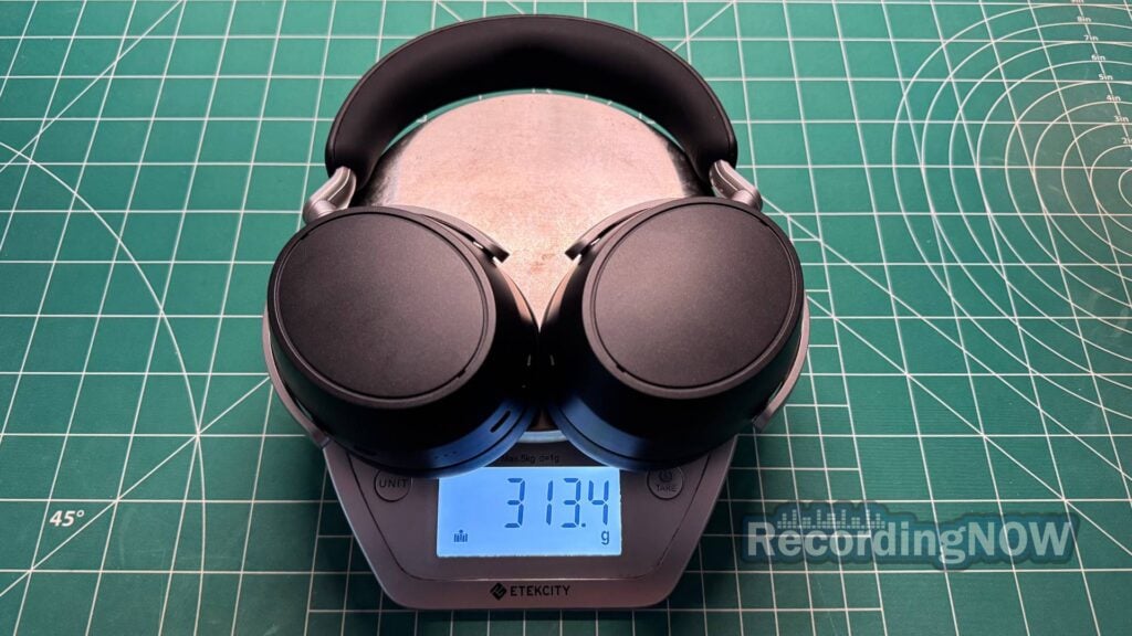 Sennheiser HDB 630 weight of 313.4 grams on scale
