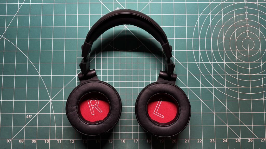 inside earcups of OneOdio Studio Max 1 DJ headphones in black