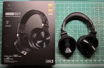 OneOdio Studio Max 1 DJ Headphones next to original box packaging
