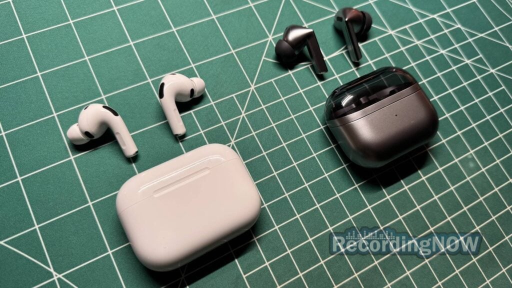 blog-img-1693070240787 Apple AirPods Pro 3rd Generation and Samsung Galaxy Buds3 Pro charging case and earbuds side by side