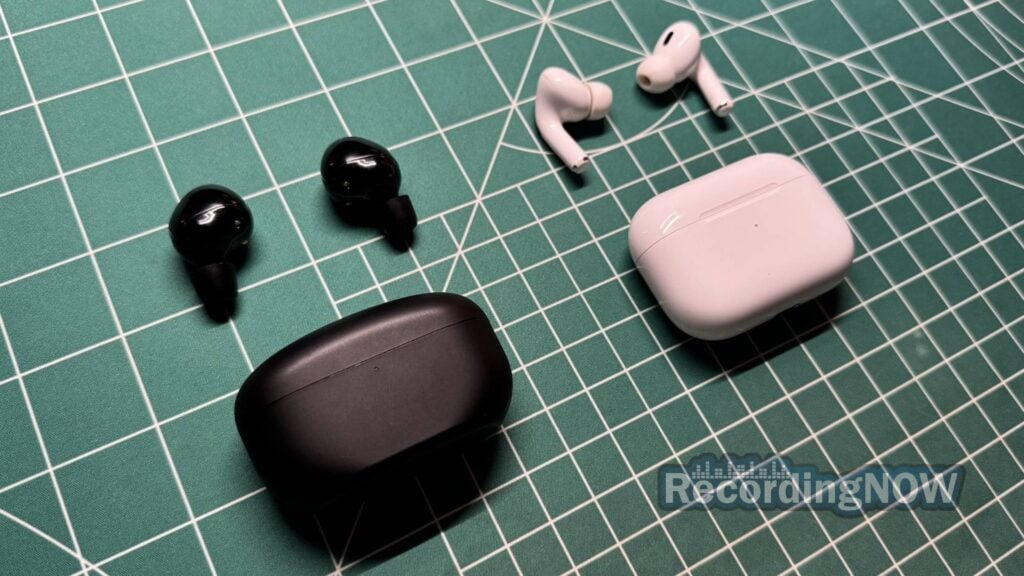 Sony WF-1000XM5 and AirPods Pro 2 on desk