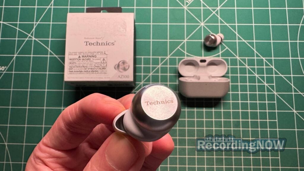 Close up of Technics EAH AZ100 earbud and eartip