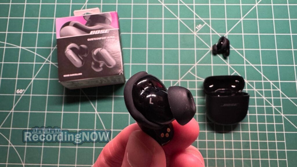 Close up of Bose QuietComfort Ultra Earbuds 1st Gen eartips and wing tips