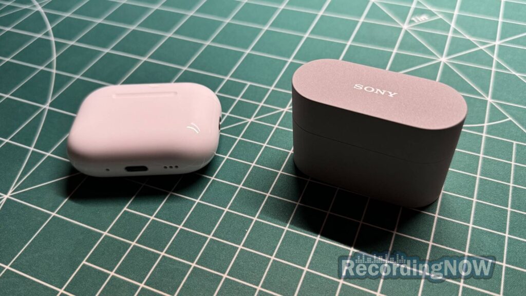 Apple AirPods Pro 3rd Generation and Sony WF-1000XM6 charging cases