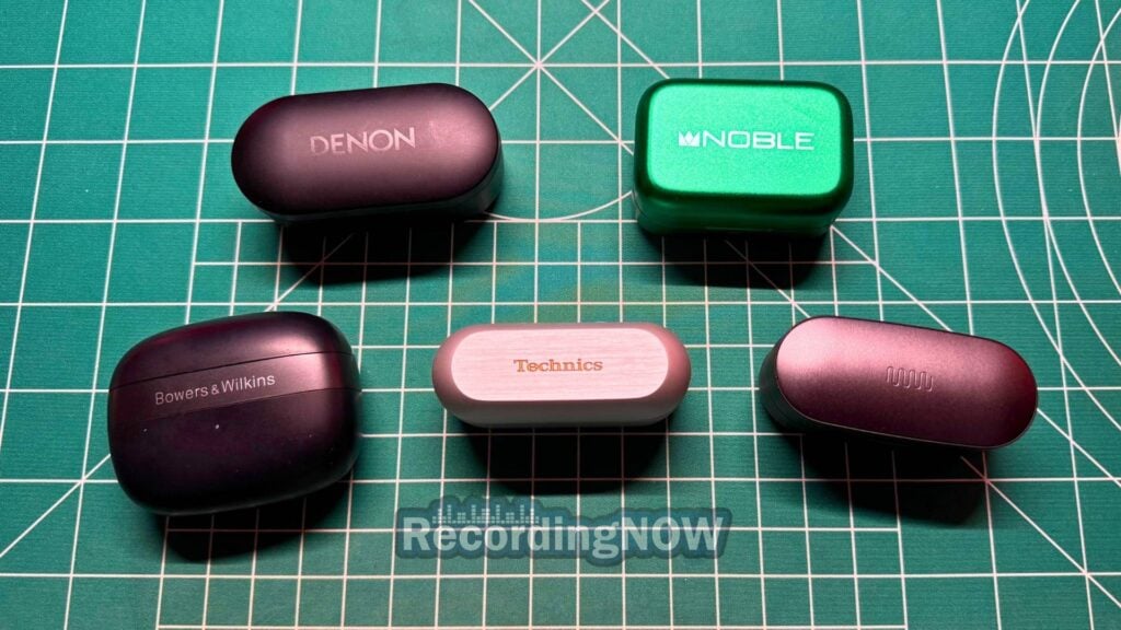 Denon PerL Pro, Noble FoKus Rex 5, Bowers & Wilkins Pi8, Technics EAH-AZ100, and Status Audio Pro X