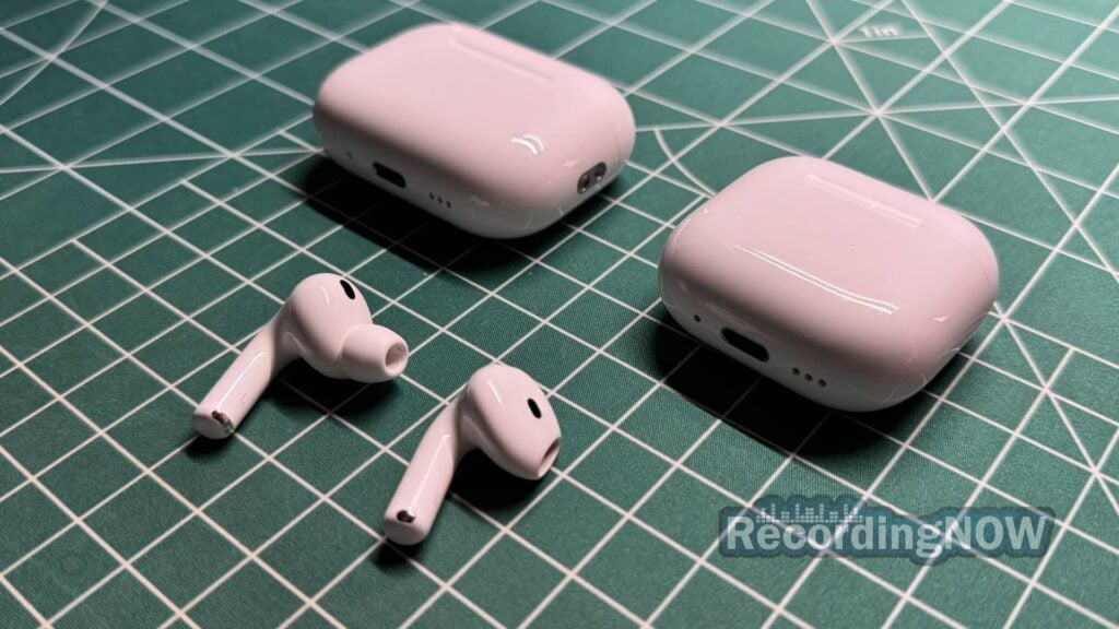 Apple AirPods Pro 3rd Generation and AirPods 4th gen ANC on desk