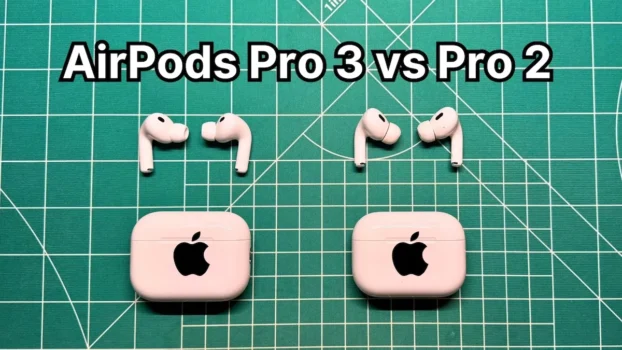 Apple AirPods Pro 3 vs Pro 2 wireless earbuds side by side comparison