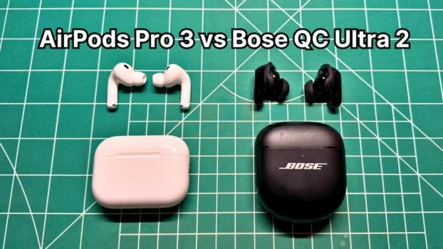 Apple AirPods Pro 3 vs Bose QuietComfort Ultra Earbuds 2nd Gen side by side comparison