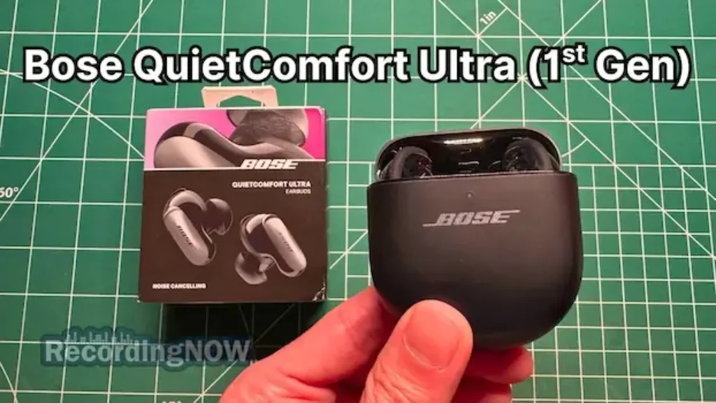 Holding Bose QuietComfort Ultra Earbuds 1st Generation in hand