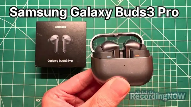 holding Samsung Galaxy Buds 3 Pro in hand