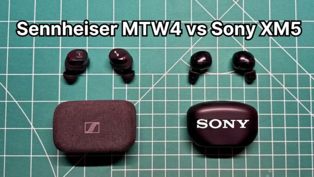 Sennheiser Momentum True Wireless 4 vs Sony WF-1000XM5 wireless earbuds side by side comparison