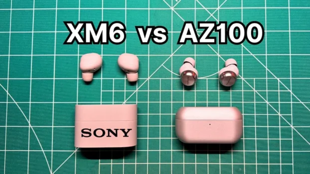 Sony WF-1000XM6 vs Technics AZ100 earbuds side by side