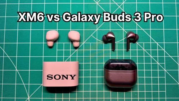 Sony WF-1000XM6 vs Samsung Galaxy Buds 3 Pro wireless earbuds side by side comparison