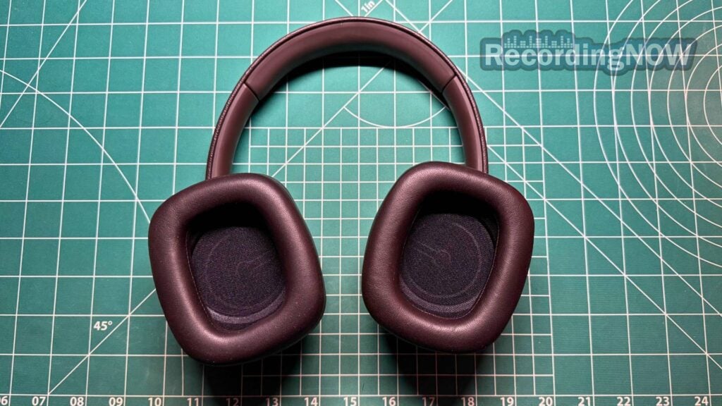 Close up of Dali IO-12 leather earpad cushions and headband