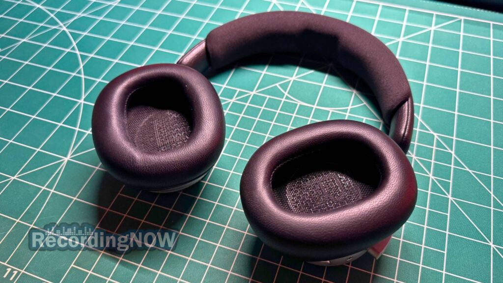 blog-img-1708895986041 Close up of Bang & Olufsen Beoplay H100 lambskin leather earpad cushions and headband