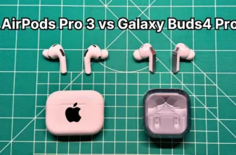 Apple AirPods Pro 3 vs Samsung Galaxy Buds 4 Pro earbuds side by side comparison
