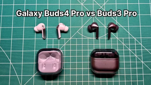 Samsung Galaxy Buds 4 Pro vs Buds 3 Pro side by side comparison