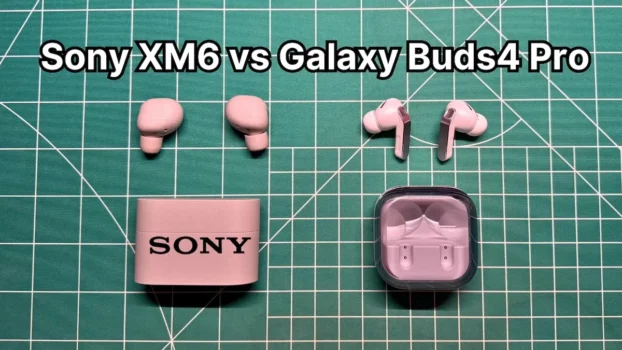 Sony WF-1000XM6 vs Samsung Galaxy Buds 4 Pro wireless earbuds side by side comparison