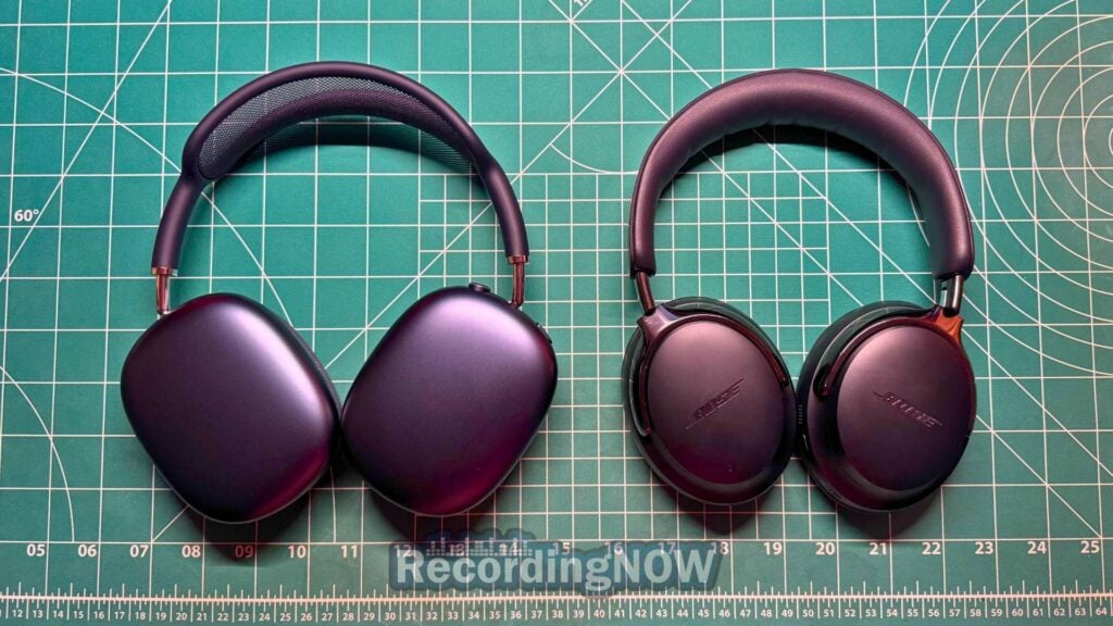 Apple AirPods Max 2 and Bose QC Ultra 2nd Gen headphones on desk