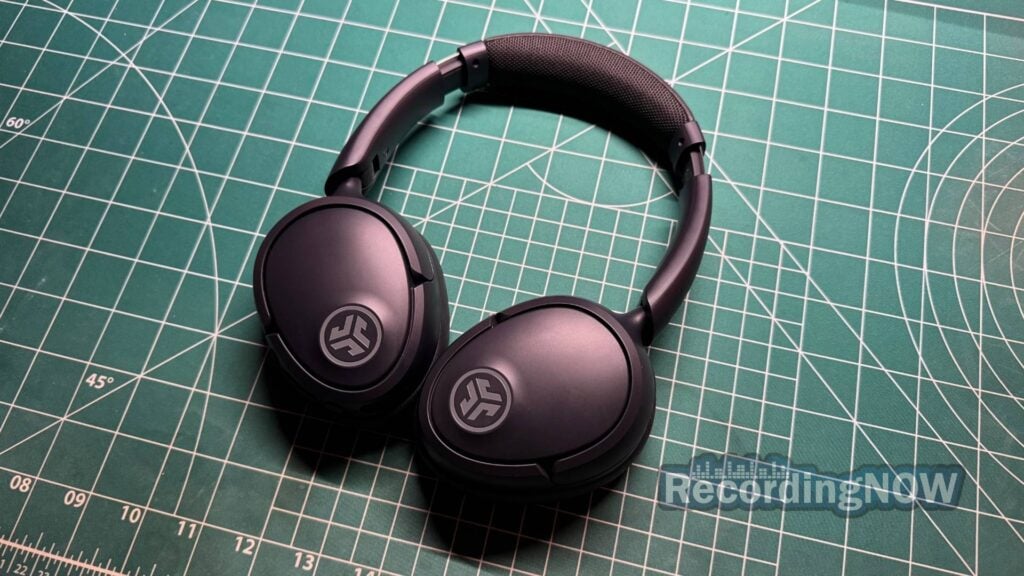 JLab JBuds Lux ANC wireless noise cancelling headphones on desk