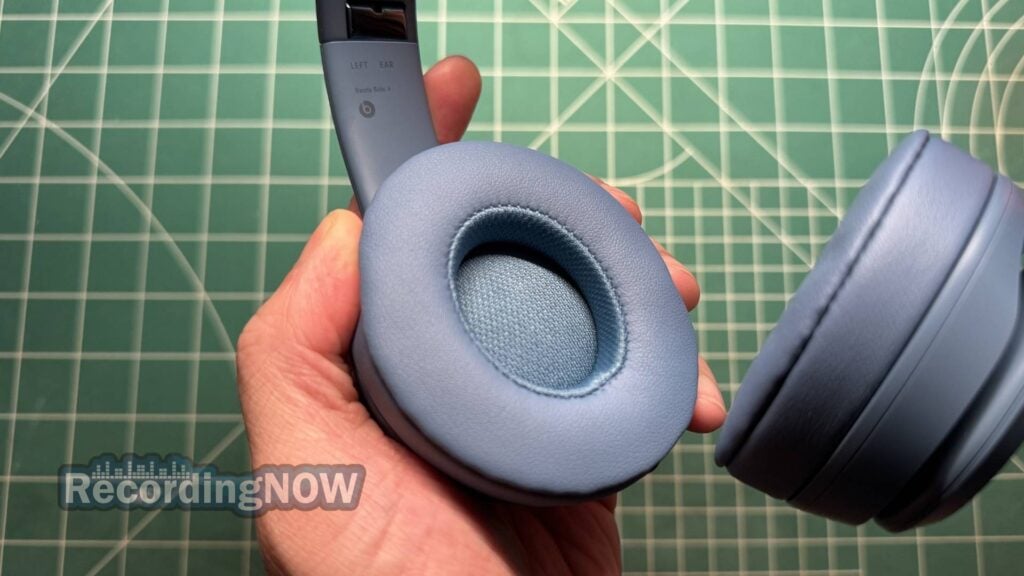 Inside the earcup and earpad cushions of Beats Solo 4 headphones