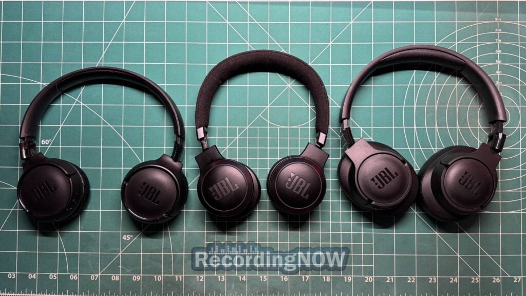 JBL Tune 520BT, JBL Live 670NC, and JBL Tune 720BT side by side comparison