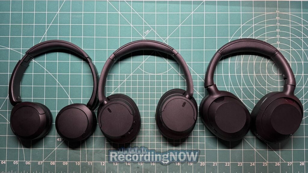 Sony WH-CH520, Sony WH-CH720N, and Sony ULT Wear side by side comparison