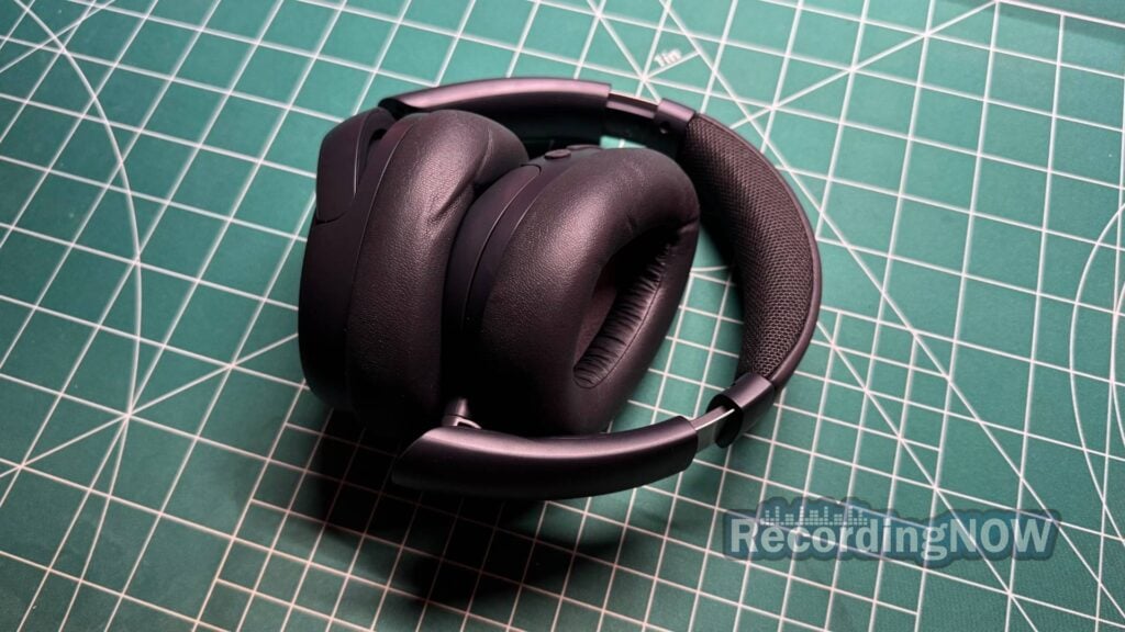 JLab JBuds Lux ANC headphones in folded position