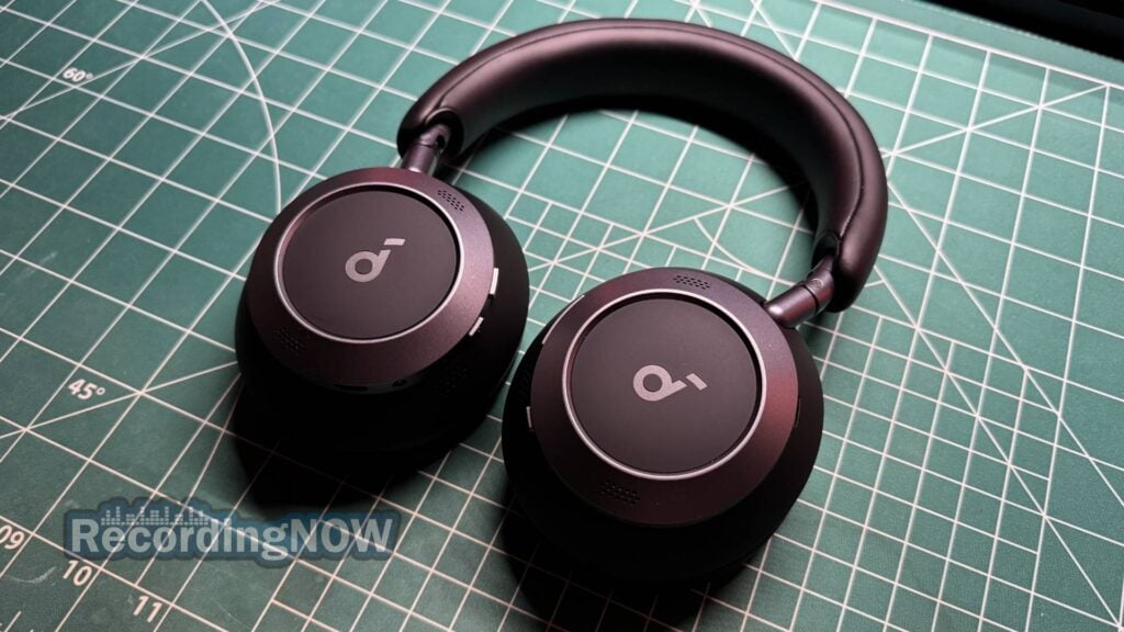 Anker Soundcore Space One Pro headphones on desk