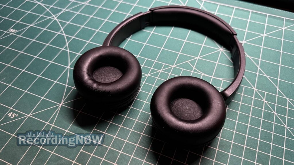 Inside the earcup and earpad cushions of Sony WH-CH520 headphones