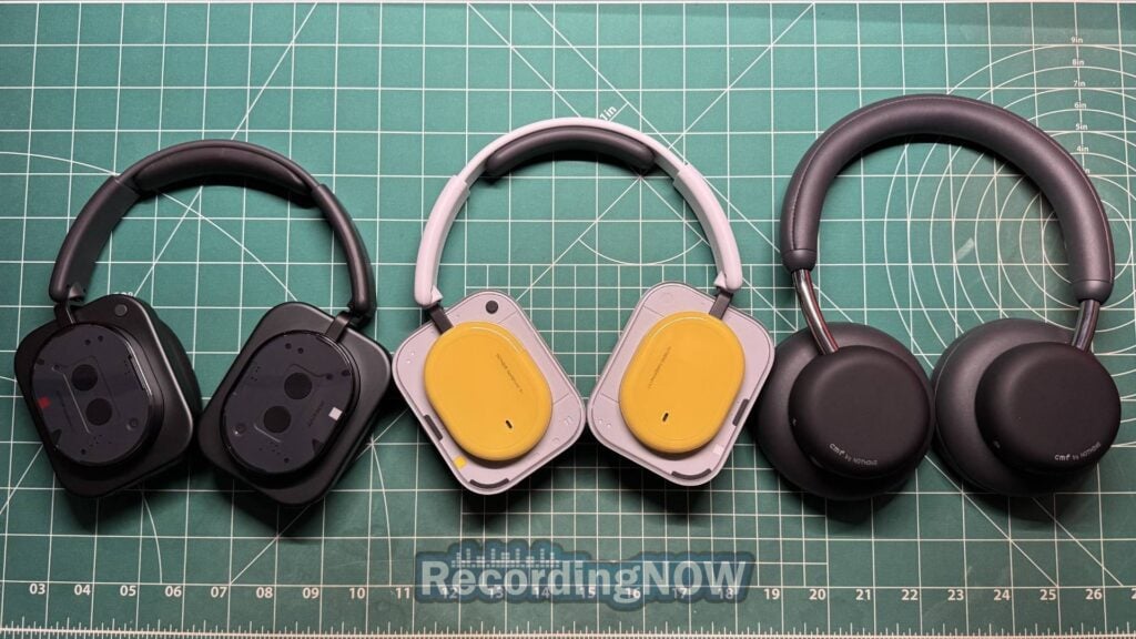 Nothing Headphone (1), Nothing Headphone (a), and CMF by Nothing Headphone Pro side by side comparison