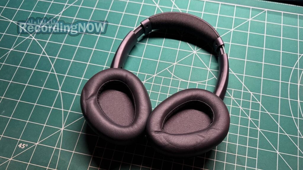 Inside the earcup and earpad cushions of JLab JBuds Lux ANC headphones