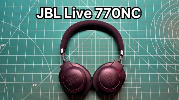 JBL Live 770NC headphones on desk