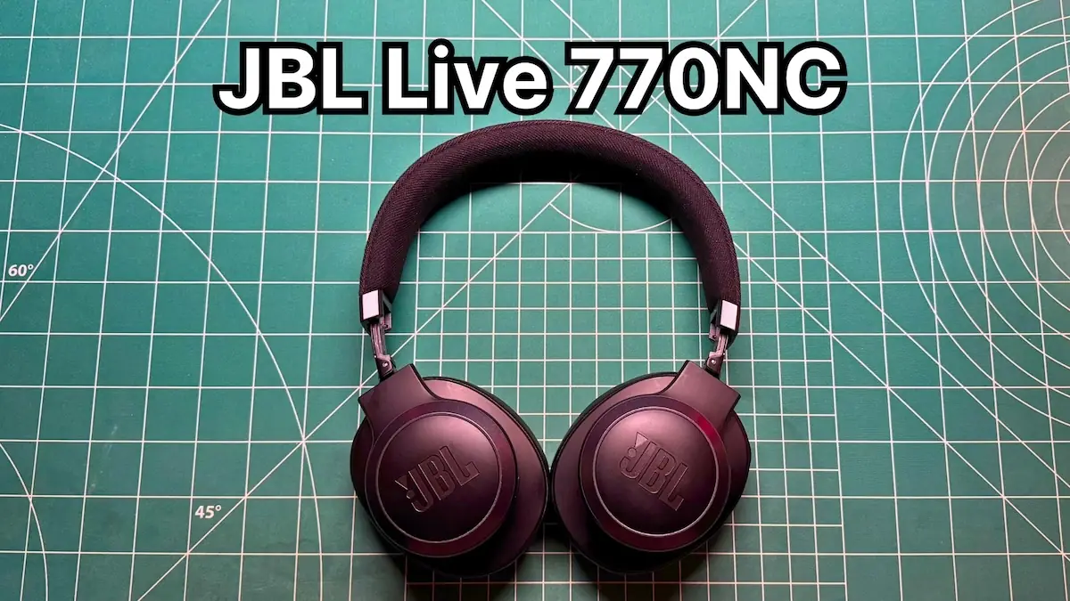 JBL Live 770NC headphones on desk