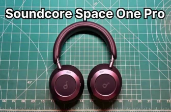 Anker Soundcore Space One Pro headphones on desk