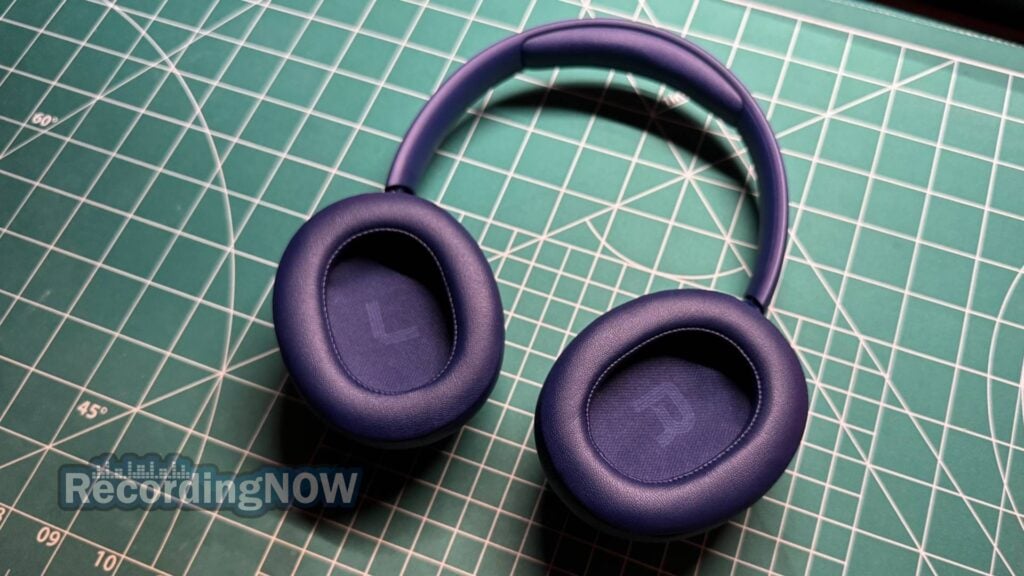 Inside the earcup and earpad cushions of JBL Tune 730BT headphones