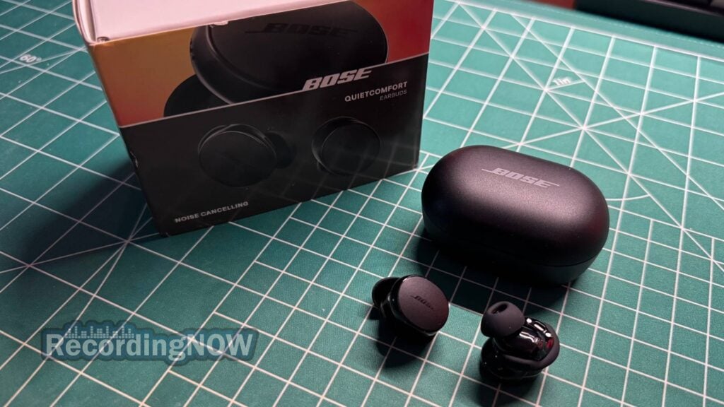 Bose QuietComfort Earbuds (2024) next to original box packaging