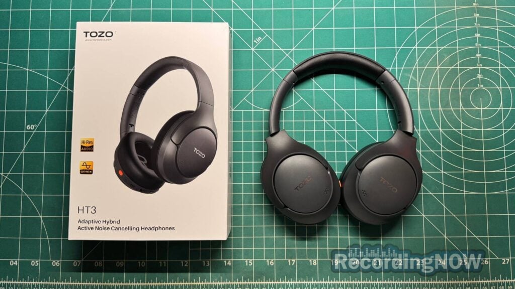 blog-img-1693067280109 TOZO HT3 wireless noise cancelling headphones next to original box packaging