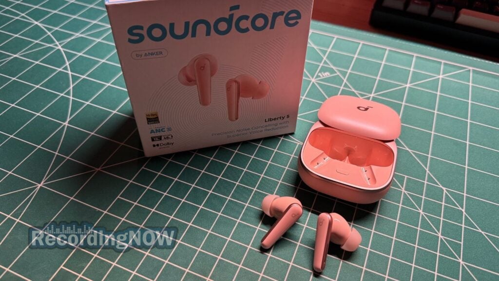 Soundcore by Anker Liberty 5 next to original box packaging
