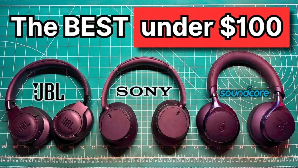 JBL Tune 770NC, Sony WH-CH720N, and Soundcore Space One wireless noise cancelling headphones side by side comparison