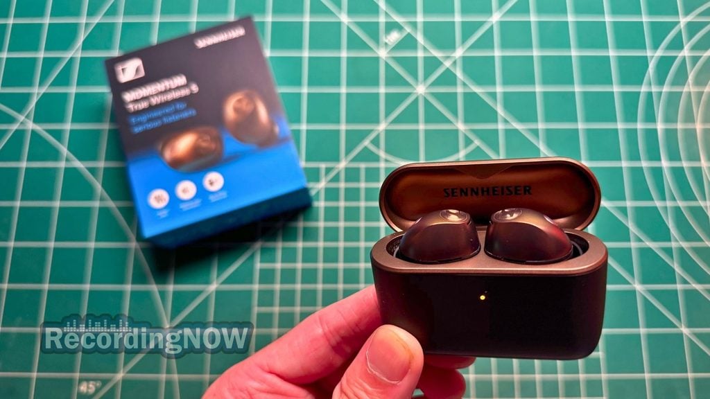 blog-img-1693070240787 Holding Sennheiser Momentum True Wireless 5 earbuds inside charging case