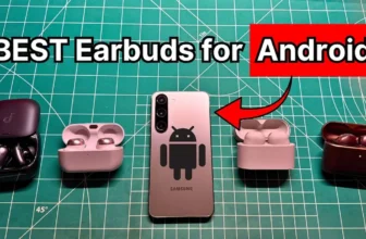 Samsung Galaxy S23 Smartphone next to several wireless noise cancelling earbuds