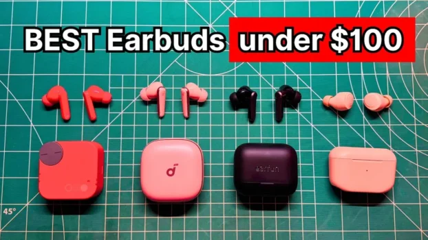 CMF Buds Pro 2, Soundcore Liberty 5, EarFun Air Pro 4+, and JLab Go Air Pop+ wireless earbuds